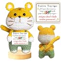 Positive Crochet Tiger-unleash your inner tiger-Inspirational Gift for Women Men Handmade Emotional Support Animals for Coworker, Sister, Friend, Teacher, love,Christmas Birthday(Positive Tiger)