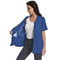 Post Mastectomy Zip Up Shirts with Drain Pockets Surgery Recovery Must Haves Clothing Comfy Short Sleeve Shirts