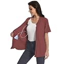 Post Mastectomy Zip Up Shirts with Drain Pockets Surgery Recovery Must Haves Clothing Comfy Short Sleeve Shirts