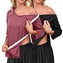 Post Shoulder Surgery Shirts for Women Tear Away 3/4 Sleeve Full Open Side Snap Dialysis Chemo Adaptive Clothing