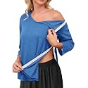 Post Shoulder Surgery Shirts for Women Tear Away 3/4 Sleeve Full Open Side Snap Dialysis Chemo Adaptive Clothing