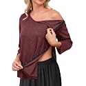 Post Shoulder Surgery Shirts for Women Tear Away 3/4 Sleeve Full Open Side Snap Dialysis Chemo Adaptive Clothing