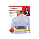 Life Wear Posture Brace, Shoulder and Back Support Belt, Posture Corrector, Relieves Back Pain, Prevents Stooping, Breathable, Lightweight, and Adjustable, Compact Design, For Men and Women, Size (L)