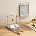 Pot Lid Holder with Wavy Spoon Rest for Kitchen Counter