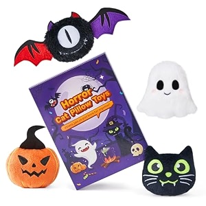 potaroma horror cat toys 4 pcs with catnip crinkle sound glow in the dark indoor kitten exercise interactive kicker toys 4034 for all breeds