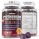 Potassium Citrate & Potassium Gluconate Supplement,1200mg Potassium Gummies