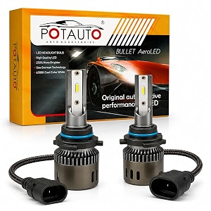 potauto bullet aerodynamic led car headlights - h3 64w 6000k a brighter cooler and more efficient upgrade for your car39s lighting set of 2 g577