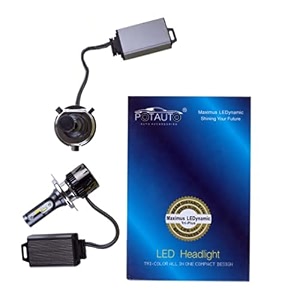 potauto h1 3 in 1 60w headlight bulb with tri-color maximus ledynamic - set of 2
