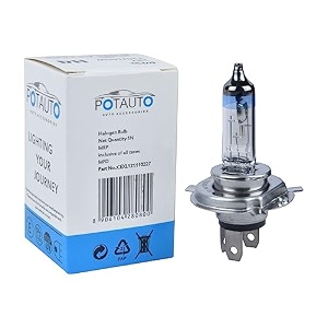 potauto h4 xtra chrome halogen headlight bulb for car amp motorbikes with 12v 110100w p43t  pack of 1