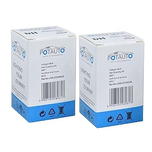 potauto h4 crystal white halogen headlight bulb for car amp motorbikes with 12v 130100w p43t  pack of 2