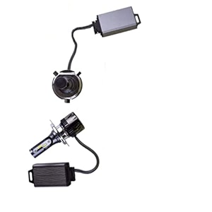 potauto h7 3 in 1 60w headlight bulb with tri-color maximus ledynamic - set of 2