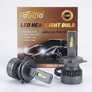 potauto maxipro led car headlight ultra-bright bulbs hb49006-6500k color temperature 12v130w high performance led headlight conversion kit pack of 2