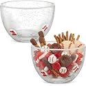 Potchen 2 Pcs Baseball Glass Snack Bowls, 14oz Clear Candy Serving Dishes