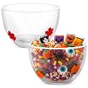 Potchen 2 Pcs Glass Candy Bowls, Maple Leaves and Pumpkin