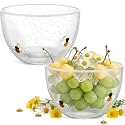 Potchen 2 Pcs Rosh Hashanah Honey Dishes, 14oz Clear Glass Bee Candy Bowls