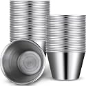 Potchen 48 Pack 2.5 oz Metal Ramekins Sauce Cups Bulk