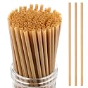 Potchen 500 Pcs 8 Inch Biodegradable Sugarcane Straws Bulk, Brown