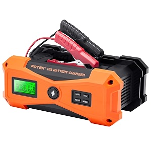 potek 15a smart car battery charger