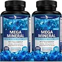 Potent Garden 2-Pack Mega Mineral Supplement Complete Mineral Complex with Calcium Magnesium Zinc Potassium Boron Selenium Chromium & 72 Trace Minerals Iron Free Calcium Supplement -200 Pills