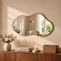 Irregular Wall Mirror 20×36 Inch Wall Mirrors Decor Gold Asymmetrical