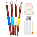 Pottery Carving Tools, 4-Piece Sgraffito Set with Hard Maple Handles