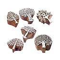 Pottery Printing Blocks Tree Pattern Wooden Stamps (Set of 6) Htag2054