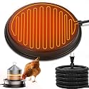 Poultry Chicken Water Heater - KOKOPRO Poultry Water Heater Base for Winter,14 Inch for Plastic/Metal Poultry Waterer,Thermostatically Controlled Heated Waterer 80W,Chicken Coop Accessories