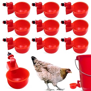 poultry watering equipment automatic chicken waterer cups 10 pack red large capacity durable suitable for chicken duck turkey rabbit