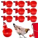 Poultry Watering Equipment, Automatic Chicken Waterer Cups, 10 Pack, Red, Large Capacity, Durable, Suitable for Chicken, Duck, Turkey, Rabbit