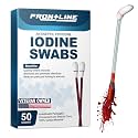 Povidone Iodine Swabs, 50 Pack, Iodine Antiseptic Solution for Wound Care