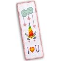 Povitrulya Counted Cross Stitch Kit 'Rainbow Unicorn' - DIY Embroidery Bookmark Set with Paper Pattern, 16 Count Aida Cloth and Pre-Sorted Floss