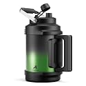 POWCAN 128 oz Insulated Water Bottle: 2-in-1 Straw Spout Lid, Dual Handle, Leakproof, Keep Cold 48H, Gallon Stainless Steel Water Jug for Camping, Travel, Gym, Hydration, Fitness, Daily (Ranger)