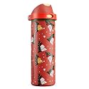 POWCAN 24 oz Christmas Insulated Water Bottle: 2-in-1 Push-Button Spout &amp; Quick-Flip Straw, Leakproof, Car Cupholder Friendly, Stainless Steel Water Bottle for Gift, Sports, Travel (Santa Parade)
