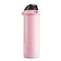 POWCAN 24 oz Insulated Water Bottle for Women: 2-in-1 Push-Button Spout &amp; Quick-Flip Straw, Leakproof, Cold 24Hrs, Fits Car Cup Holder, Stainless Steel Cup for Sports, Camping, Gift (Polka Whimsy)