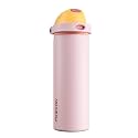 POWCAN 24 oz Insulated Water Bottle with Straw: 2-in-1 Push-Button Spout &amp; Quick-Flip Straw, Leakproof, Cold 24Hrs, Fits Car Cup Holder, Stainless Sports Bottle for Gym, Travel Gift (Peach Store)