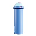 POWCAN 24 oz Metal Sports Water Bottle: 2-in-1 Push-Button Spout &amp; Quick-Flip Straw, Leakproof, Cold 24Hrs, Lockable, Fits Car Cup Holder, Insulated Steel Cup for School, Hiking, Gift (Ohana Blue)