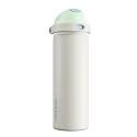 POWCAN 24 oz Steel Insulated Water Bottle: 2-in-1 Push-Button Spout &amp; Flip Straw Lid, Leakproof, Cold 24 Hrs, Fits Car Cup Holder, Reusable Metal Sports Bottle for Travel, Gym, School (Icy Drift)