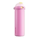 POWCAN 24 oz Steel Water Bottle: 2-in-1 Push-Button Spout &amp; Quick-Flip Straw, Leakproof, Cold 24Hrs, Fits Car Cup Holder, Insulated Cup for Sports, Travel, School, Gift for Women, Girls (Rose Slumber)