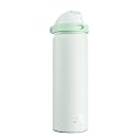 POWCAN 32 oz Sports Water Bottle for Workout: Spill Proof Lid with Straw, Double Walled, BPA-Free, Insulated Stainless Steel Flask for Camping, Hiking, Climbing, Travel, Outdoors (Mint Green)