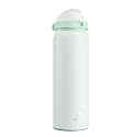 POWCAN 40 oz Metal Water Bottle with Straw for School: One-hand Push Button Lid, Leakproof, Keep Cold 24Hrs, BPA-Free, Insulated Stainless Steel Flask for College, Sports, Gym, Workouts (Mint Green)