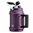 POWCAN 64 oz Insulated Water Jug, 2-in-1 Straw Spout Lid, Dual Handle, Leakproof, Keep Cold 48H, Half Gallon Stainless Steel Water Bottle for Daily, Hydration, Picnic, Travel, Gym, Workout (Burgundy)
