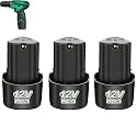 12v Cordless Drill Driver Replacement Battery for 12V Drill/Scerwdriver Machines NA121 (3Pcs 12 volt Lithium-ion Battery 1.5Ah)
