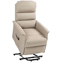 Power Lift Recliner Chair for Elderly, Easy Assembly, Fabric Lift Chair with Remote Control, Side Pockets for Living Room, Beige