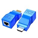 Power prime Hdmi Extender,Hdmi To Rj45 Network Cable Extender Converter Repeater Over Cat 5E / 6 1080P Up To 30M Extender For Hdtv Ps4 Stb 4K 2K