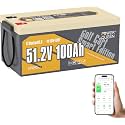 Power Queen LiFePO4 Battery 48V 100Ah Lithium Golf Cart Battery, Lithium Battery with Bluetooth 5.0, Built-in 200A Smart BMS with Low-temp Protection for 5kW Motor Golf Carts Club Car DS E-Z-Go TXT