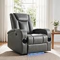 Power Recliner Chair, Reclining Sofa with Bluetooth Speakers, Gray