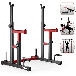 power squat rack  adjustable barbell rack with weight plate stand  heavy duty power rack for bench press squats amp strength training  barbell holder stand amp weight plate stand squat rack 20 240kg
