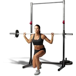 power squat rack  adjustable barbell rack with weight plate stand  heavy duty power rack for bench press squats amp strength training  barbell holder stand amp weight plate stand mw-905