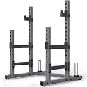 Power Squat Rack | Adjustable Barbell Rack with Weight Plate Stand | Heavy Duty Power Rack for Bench Press, Squats & Strength Training | Barbell Holder Stand & Weight Plate Stand (Squat Rack with Bumper Stand)