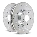 PowerStop Evolution Front Brake Rotors for Dodge Ram 1500 1994-99 - Drilled & Slotted Performance Disc Rotors Upgrade, AR8729XPR